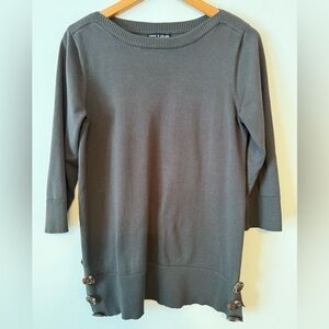 Cable & Gauge Button Hem Tunic Sweater